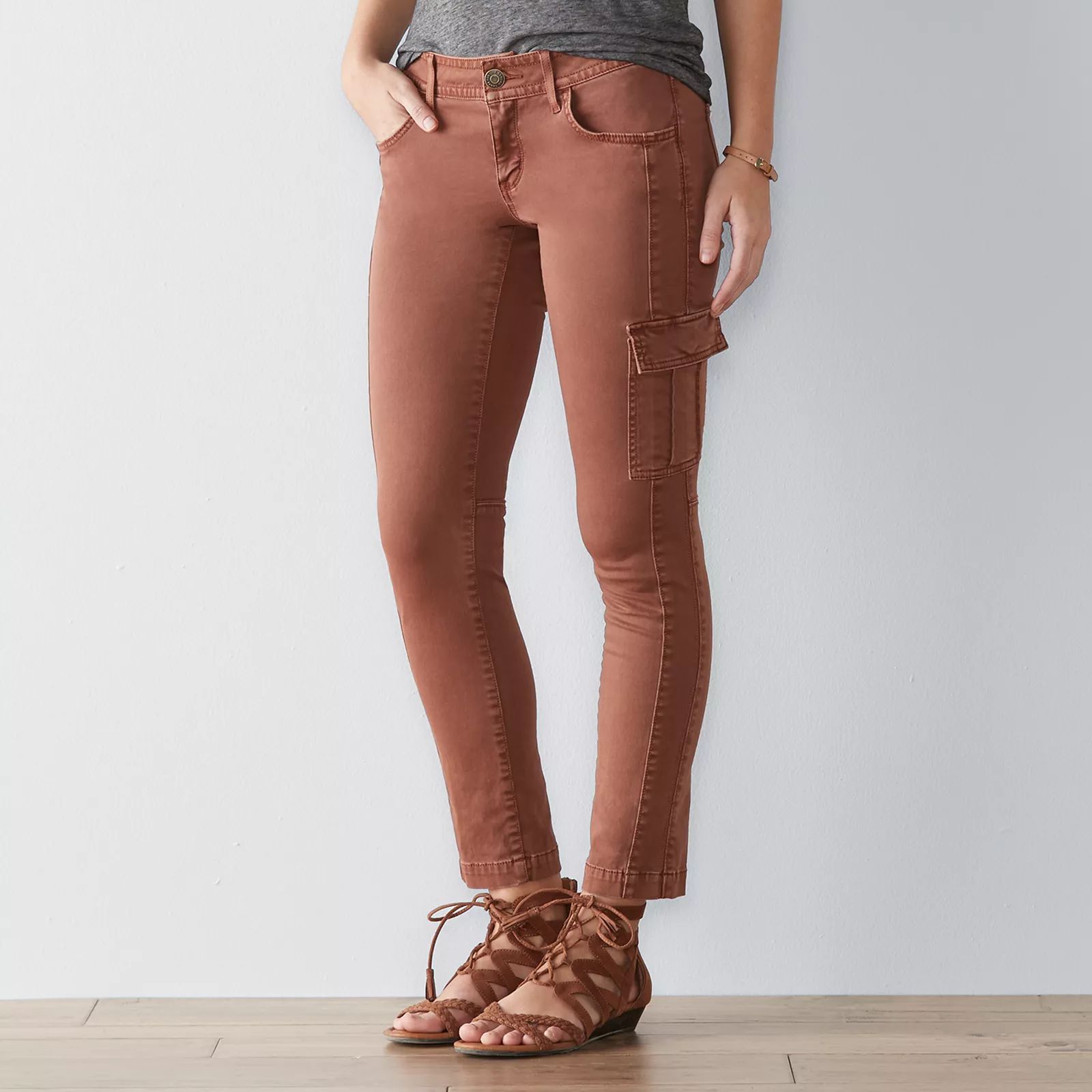 Women's SONOMA Goods for Life™ Skinny Cargo Pants, Size: 2, Dark Brown | Kohl's