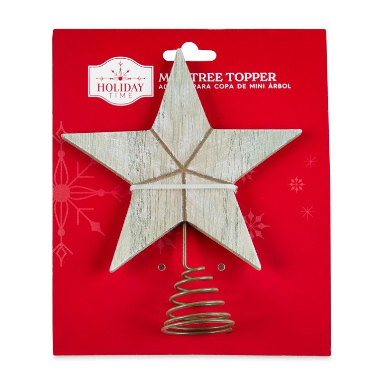 Holiday Time Brown Mini Wood Star Mini Tree Topper, 5" - Walmart.com | Walmart (US)