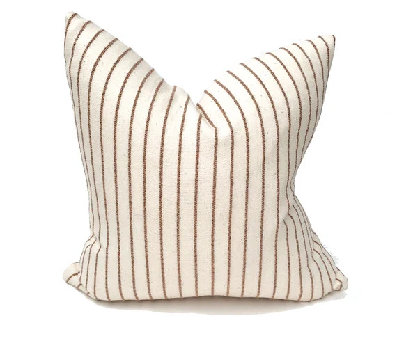 Sirsi Designer textured stripe throw pillow Custom neutral | Etsy | Etsy (US)