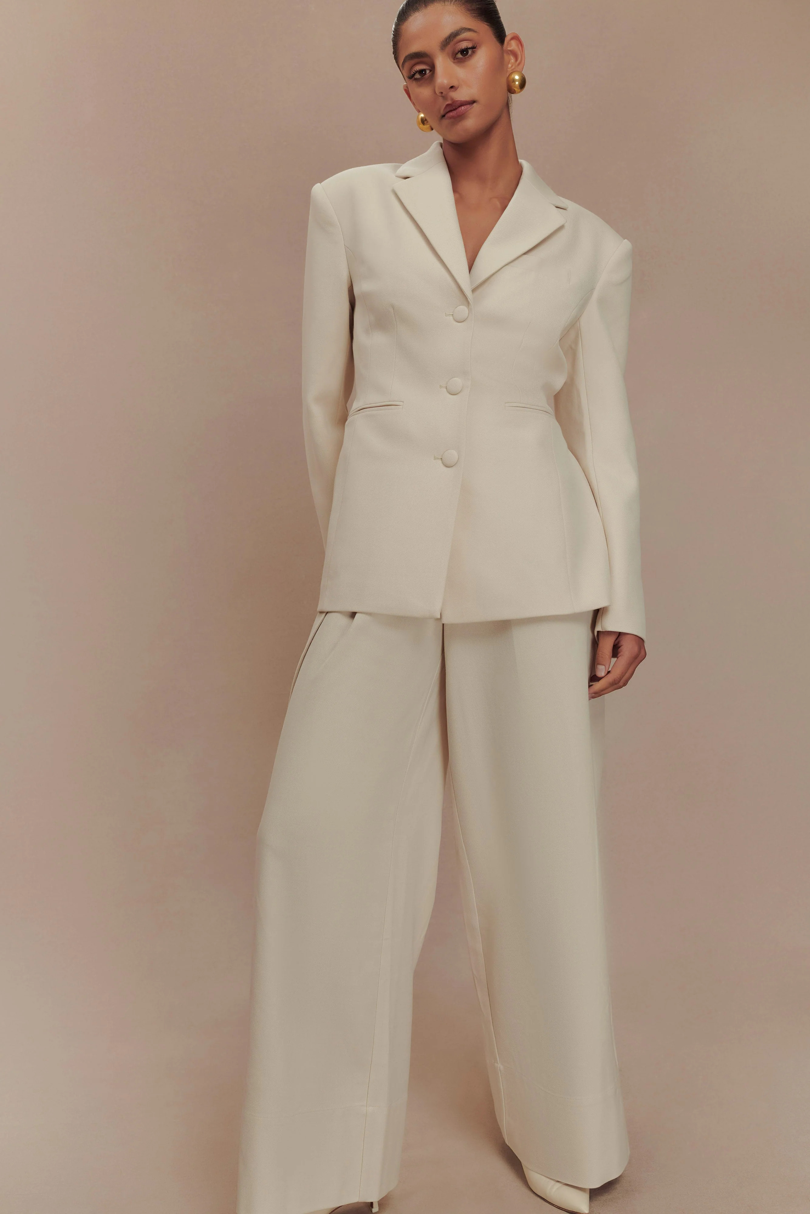 Bellamy Cinched Blazer - Buttermilk | Meshki (APAC)