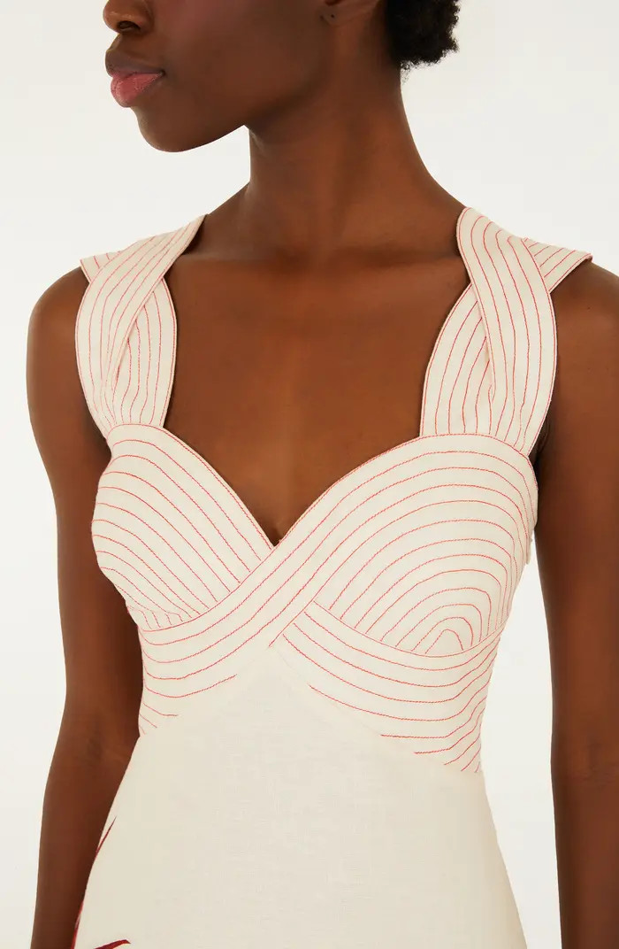 Strelitzia Placed Floral Linen Dress | Nordstrom