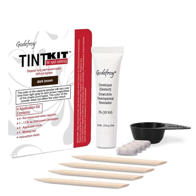 Godefroy Hair Color Kit for Spot Coloring, Covers Up Gray Hairs, Dark Brown, 4-Application Kit, P... | Amazon (US)