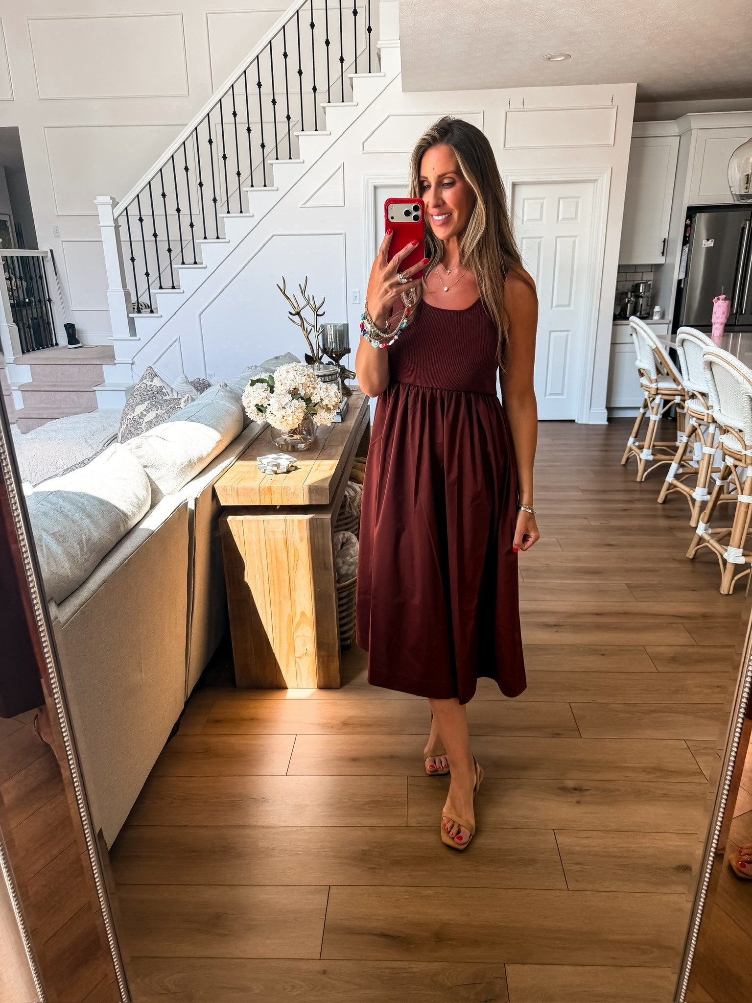 This chocolate brown midi dress is one of those effortless pieces you’ll wear on repeat. The flowy fit is flattering, comfortable, and easy to dress up with sandals or keep casual for everyday. Such a pretty color heading into late summer and fall too!

brown midi dress, chocolate brown dress, casual dress, everyday outfit, flattering dress, summer to fall style, versatile wardrobe, neutral outfit, vacation outfit, comfortable fashion, women’s style, themominstyle

#LTKootd #LTKSeasonal #LTKOver40