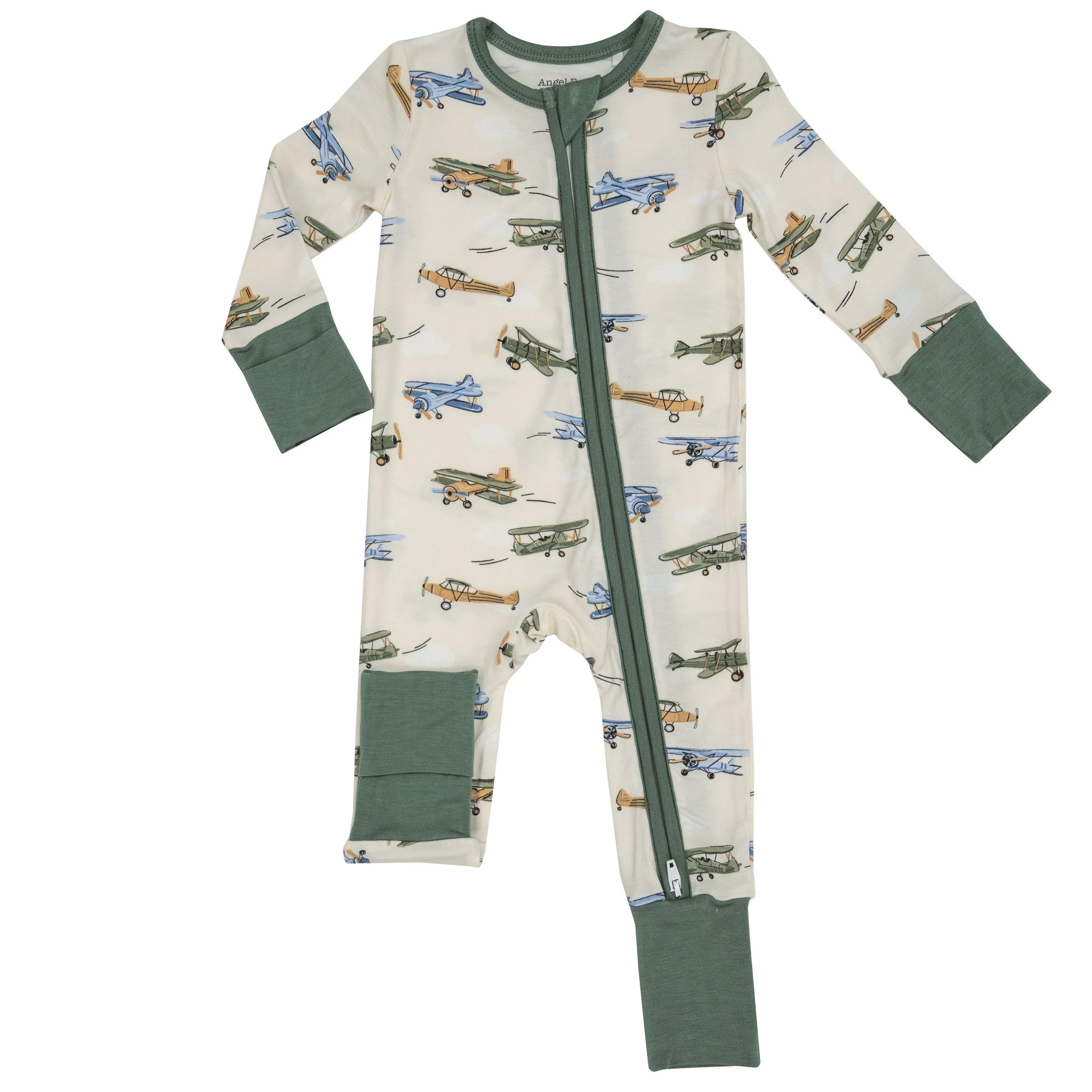 2-Way Zip Romper, Vintage Airplane | SpearmintLOVE