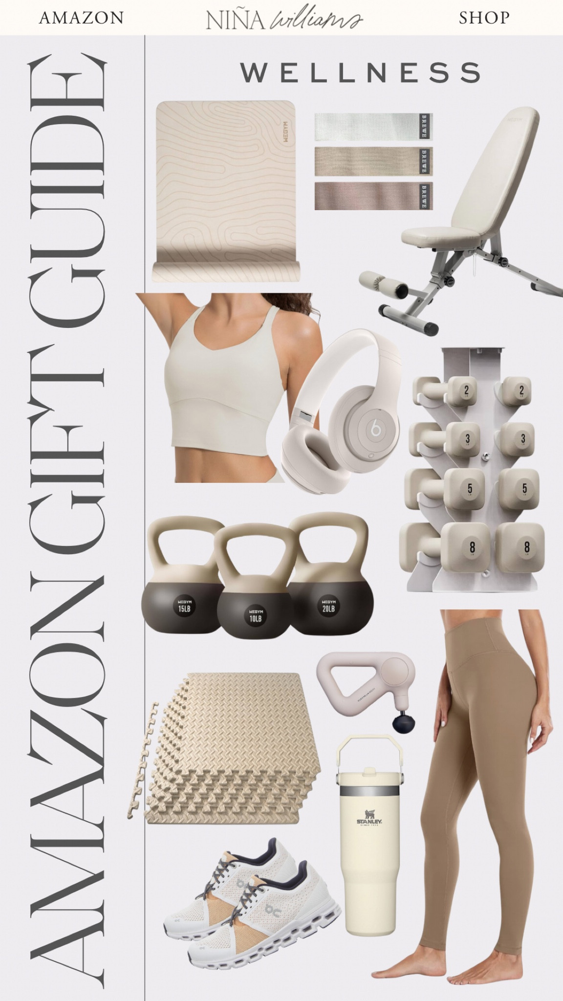 Wellness holiday gift guide! Neutral activewear - fitness holiday gift guide  -  holiday gift guide for her

#LTKGiftGuide #LTKActive #LTKOver40