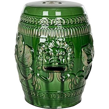 Safavieh Chinese Dragon Ceramic Decorative Garden Stool, Green | Amazon (US)