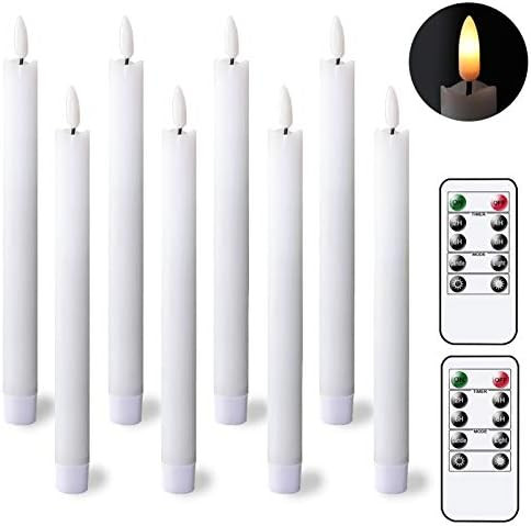 Eldnacele Flameless Taper Candles Flickering with Remote Timer Realistic 3D Wick, Battery Operate... | Amazon (US)