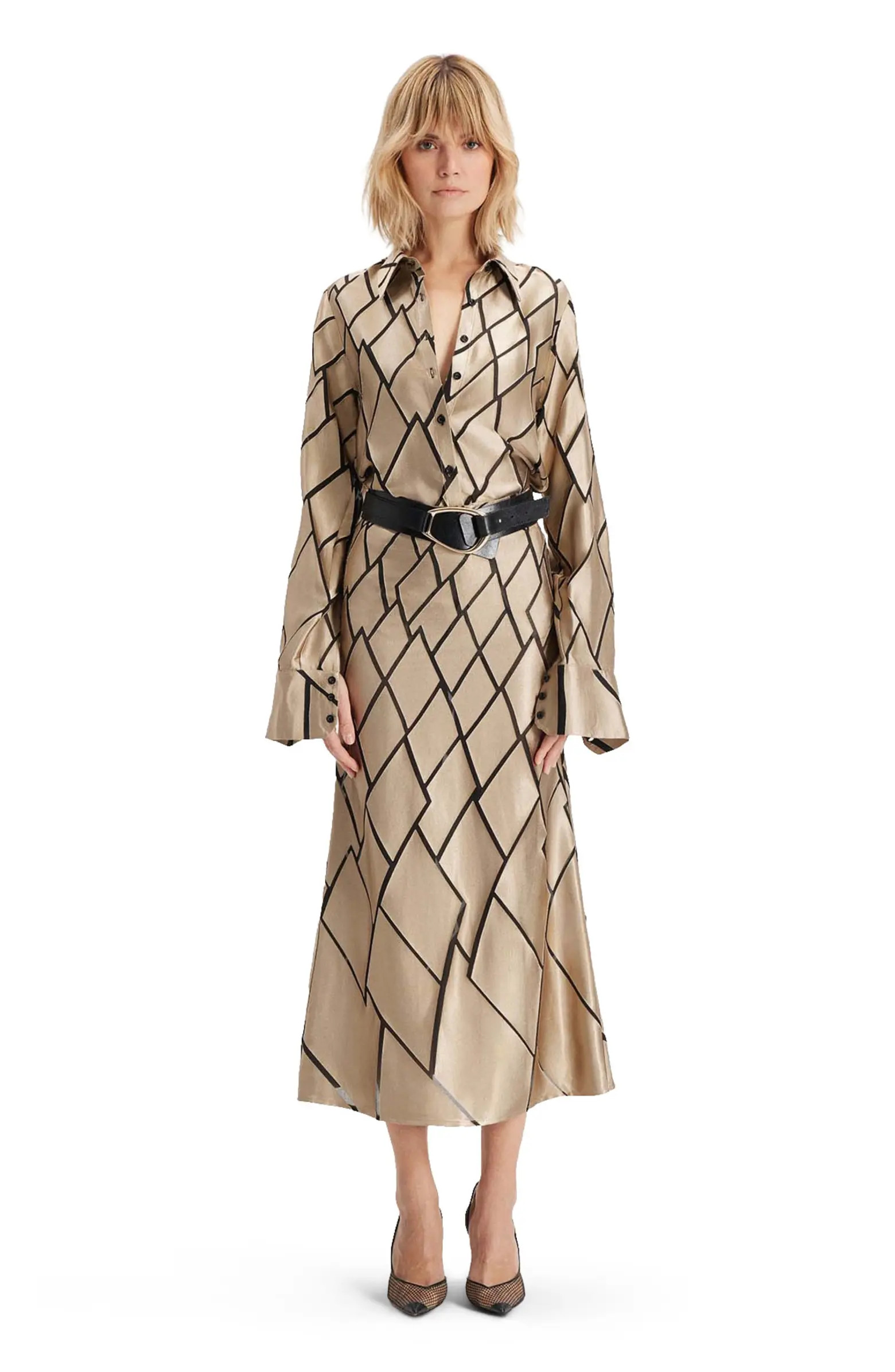 Theia Retro Burnout Maxi Skirt | Nordstrom