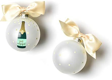 Coton Colors Wedding Christmas Party Decor Glass Ornament (Just Engaged Champagne Pop) | Amazon (US)