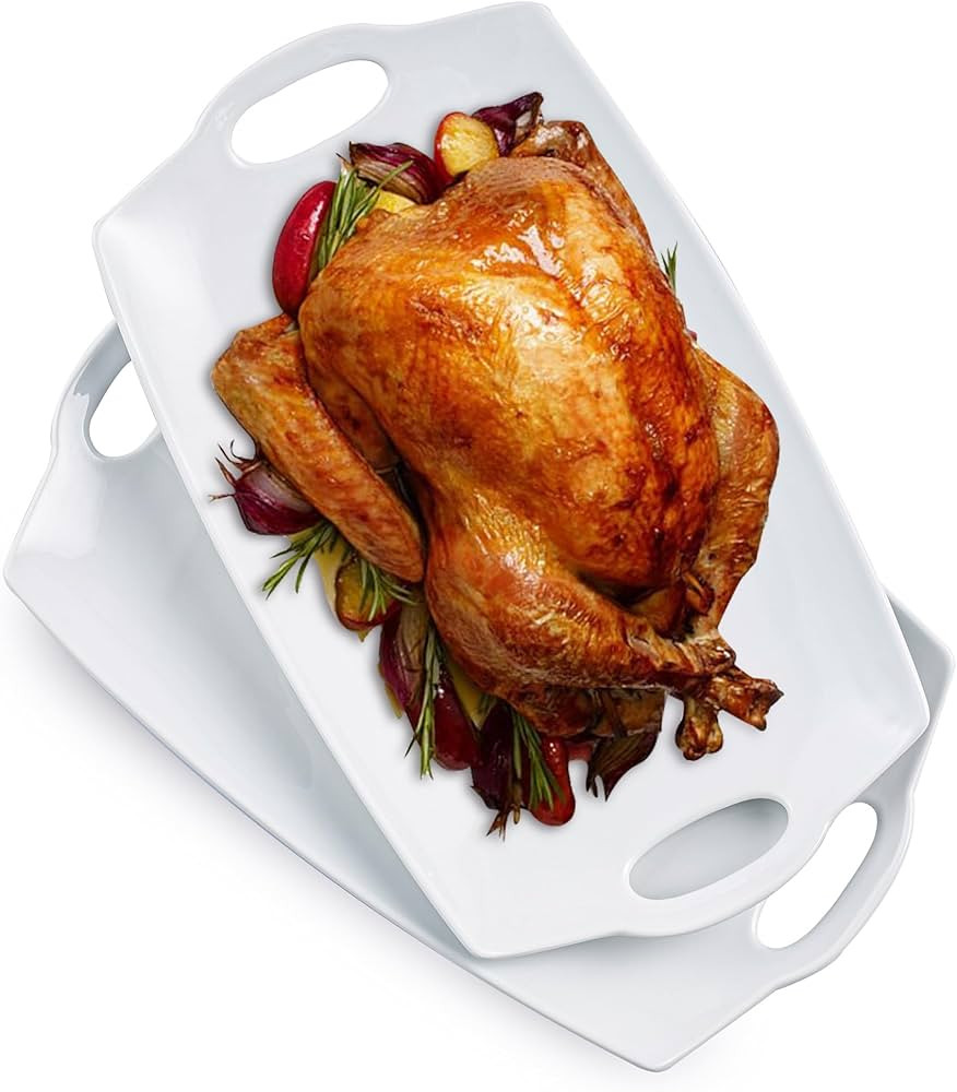 Turkey Serving Platter for Entertainment, Serving Tray with Handles Large, Party, Display, LYEOBO... | Amazon (US)