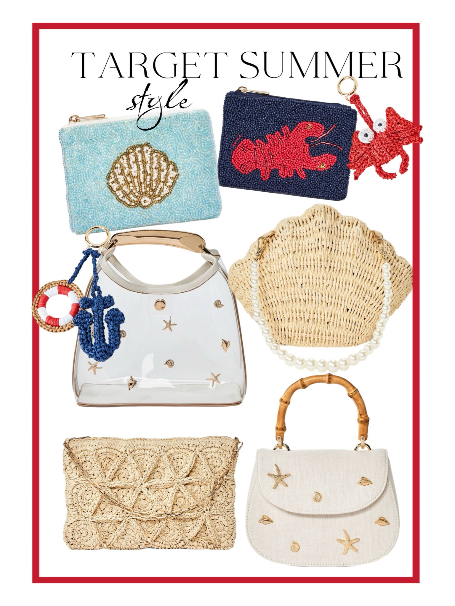 Target style
Summer bags
Summer finds
Summer style 
Summer coastal style


#LTKitbag #LTKSeasonal #LTKstyletip