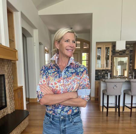 Best shirt by J.McLaughlin!  The colors of and prints on the Lois top are awesome this year!   Che k it out! 

#LTKStyleTip #LTKOver40 #LTKSaleAlert