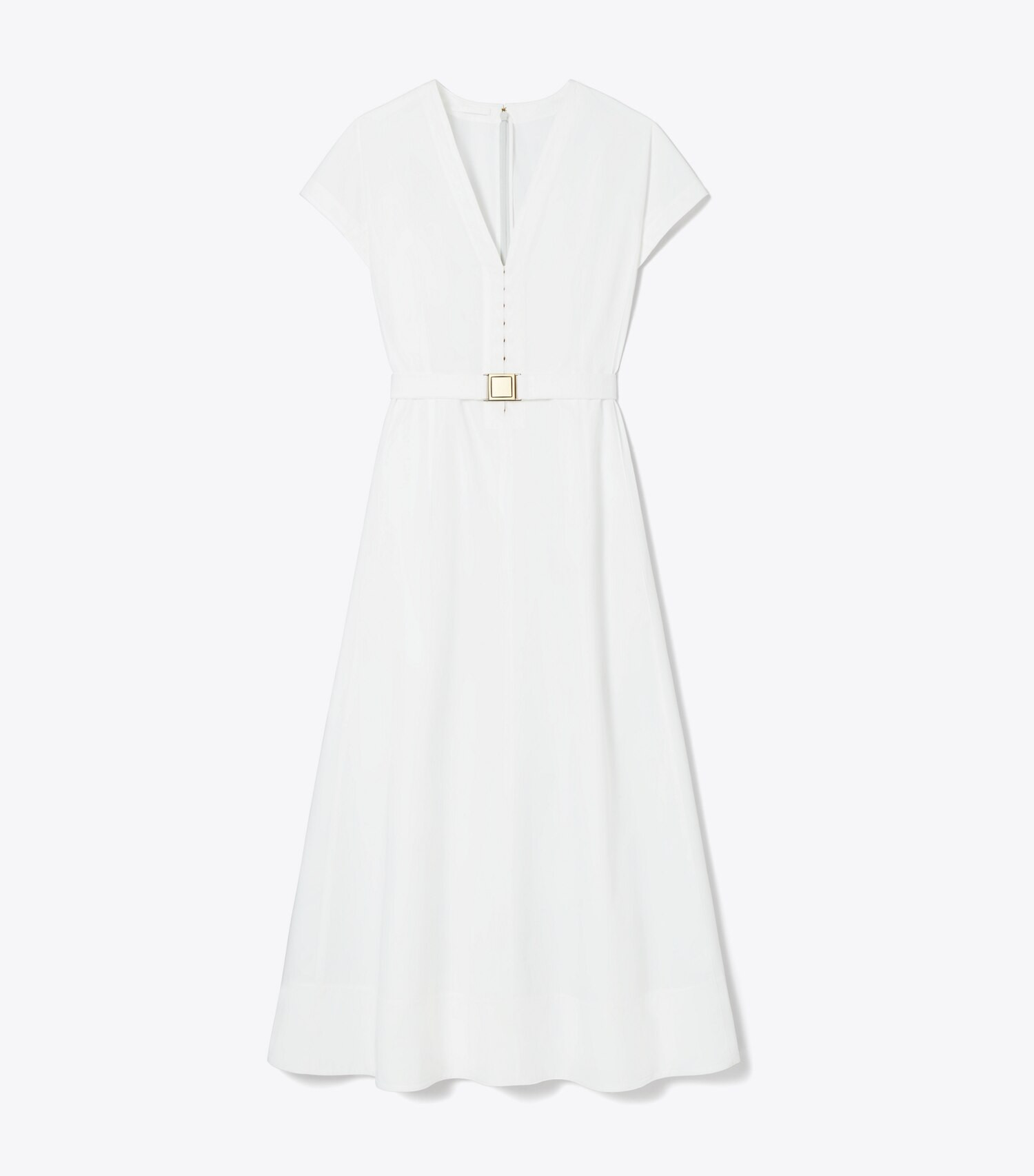 WAISTED V-NECK POPLIN DRESS | Tory Burch (US)