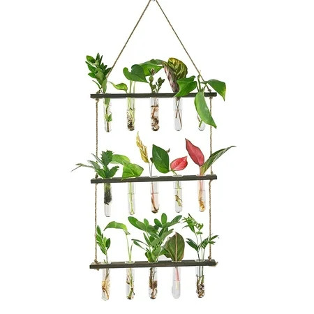 3 Tiered Hanging Plant Propagation Stations Plant Terrarium Test Tube Flower Vases Retro Glass Plant | Walmart (US)
