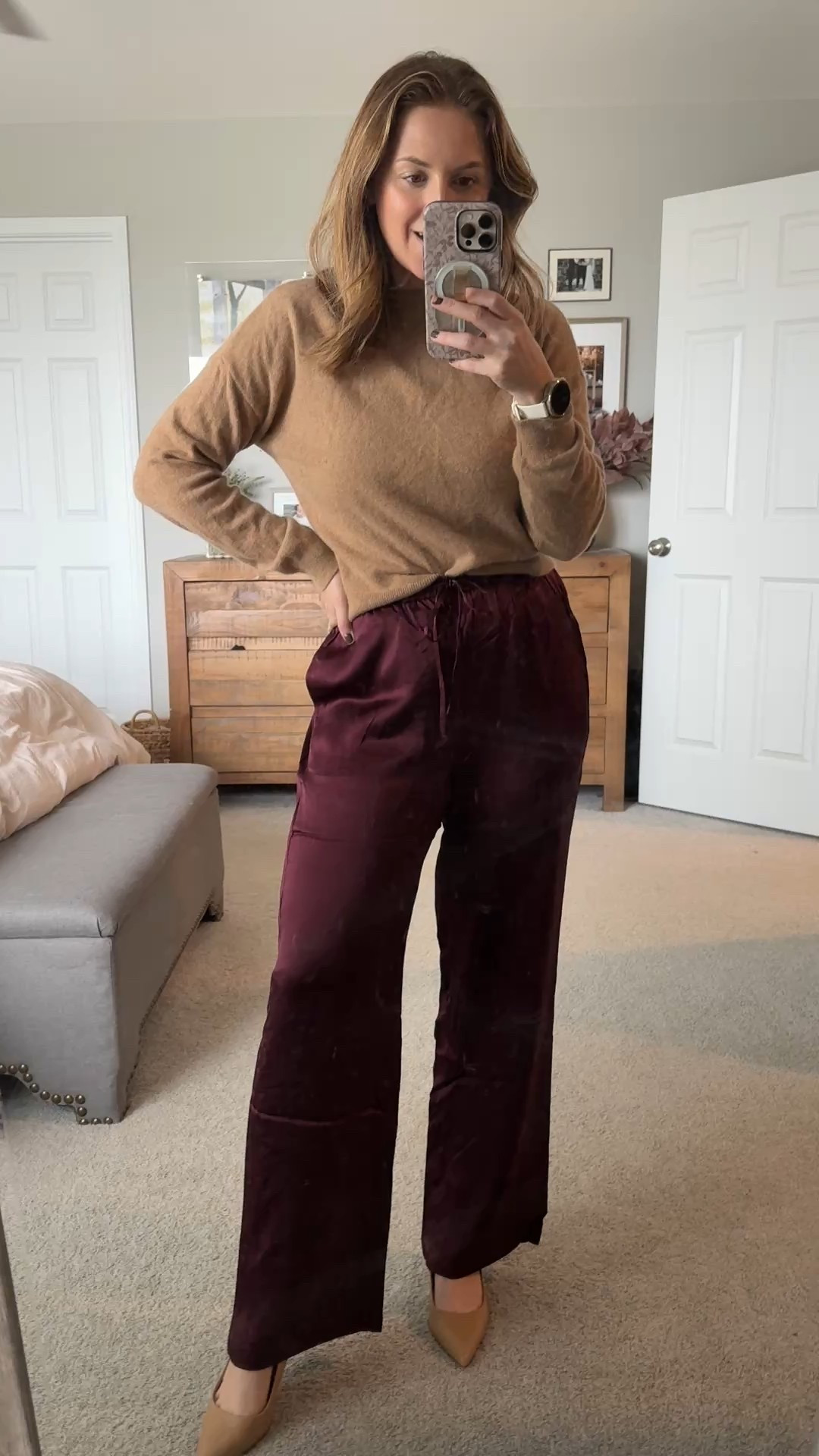 Quince silk pants 
Wearing size small
5'4", 135lbs 

Tagging loft's version which is on sale under $59 & several cashmere sweater options 🤎

#LTKWorkwear #LTKHoliday #LTKGiftGuide