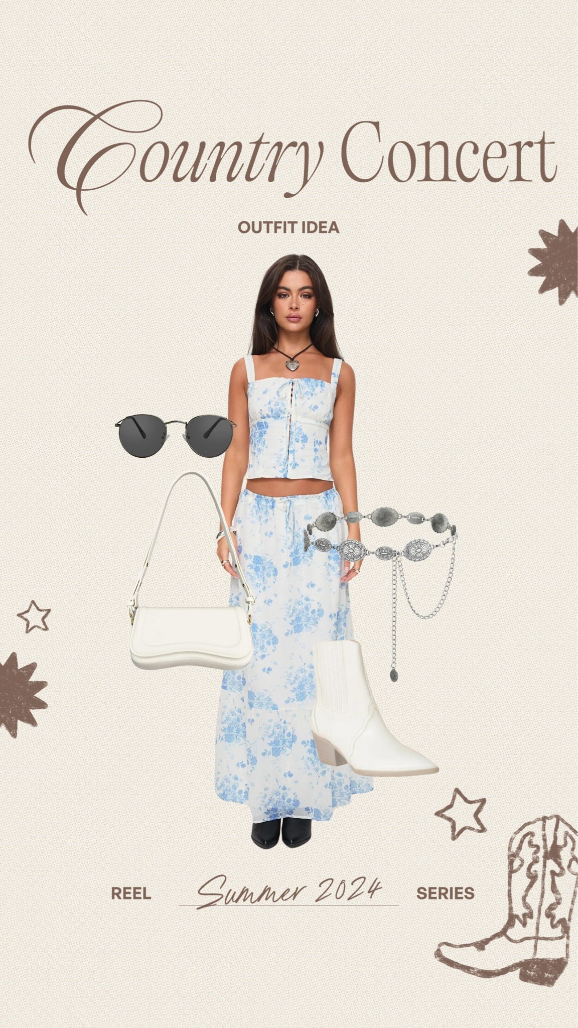 REEL SERIES | Country concert outfit ideas🤠🤍✨👢🤎  #country #concert #nashville 

#LTKstyletip #LTKmidsize #LTKFestival
