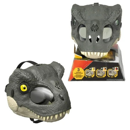 Jurassic World Rebirth T-Rex Rage N Roar Mask with LED Light up Eyes Feature, 3 Level Effects | Walmart (US)