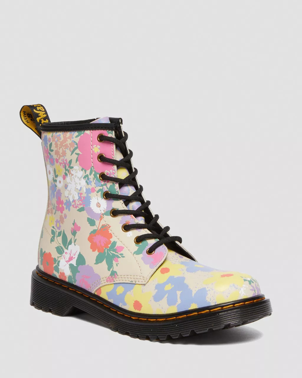 Youth 1460 Floral Mash Up Leather Lace Up Boots | Dr. Martens