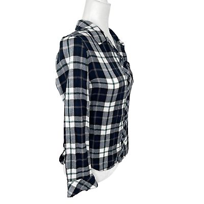 Rails Hunter Plaid Button-Down Long Sleeve Shirt Black White Green Women&#039;s Sz S  | eBay | eBay US