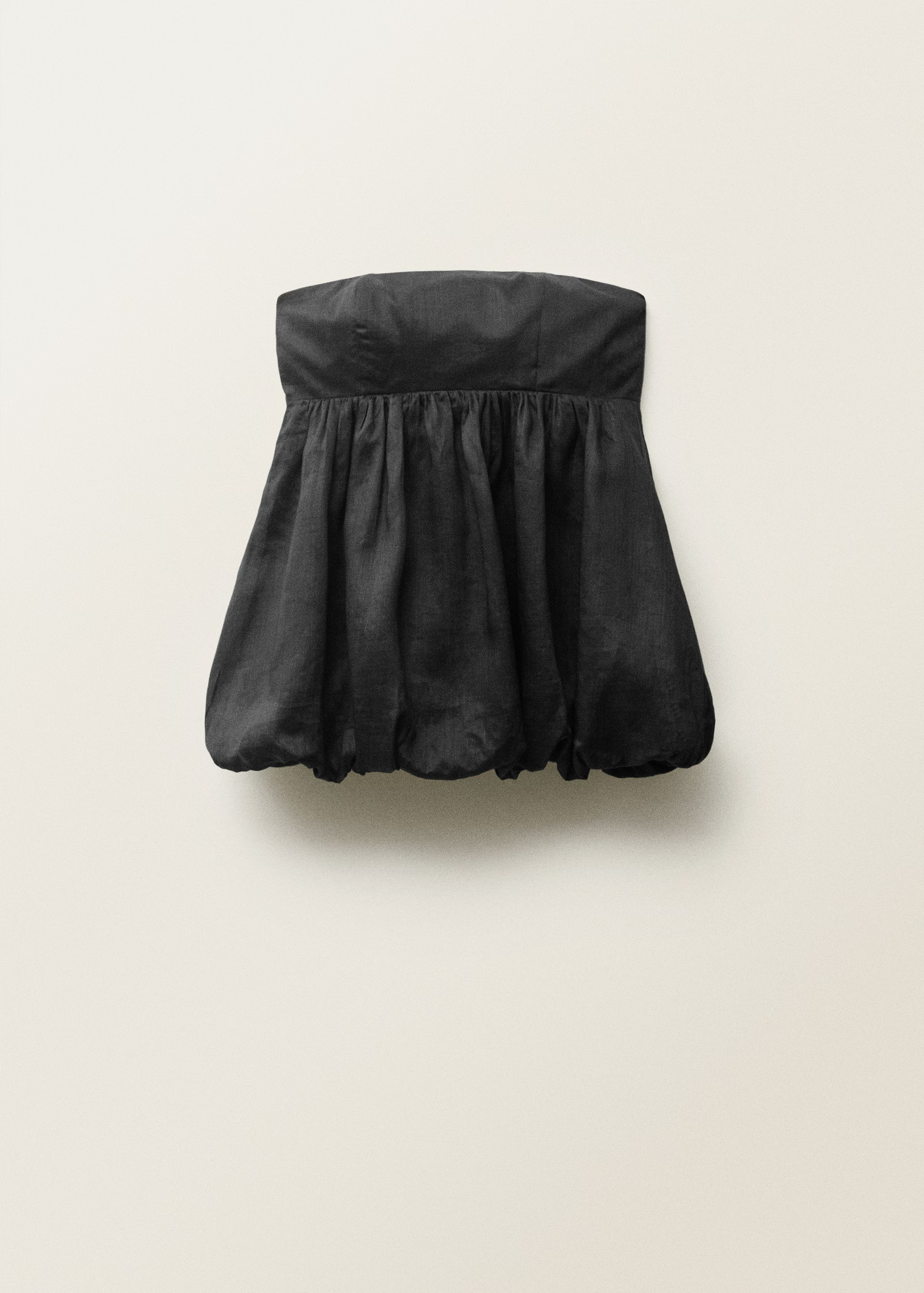 Balloon-effect ramie top - Women | MANGO United Kingdom | MANGO (UK)