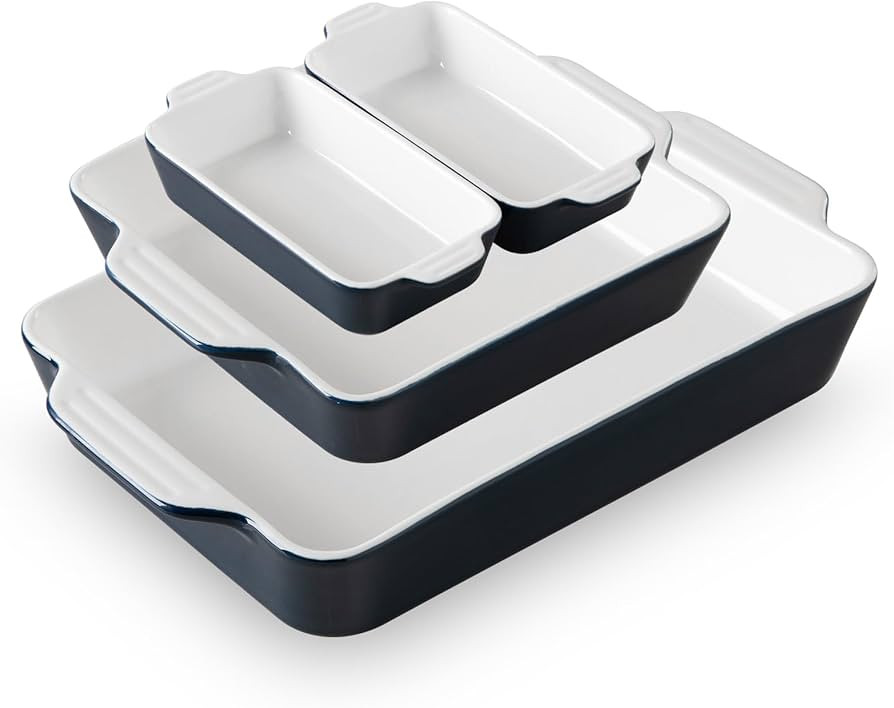 Sweejar Ceramic Bakeware Set of 4, Casserole Dishes for Oven, Rectangular Baking Dish with Handle... | Amazon (US)