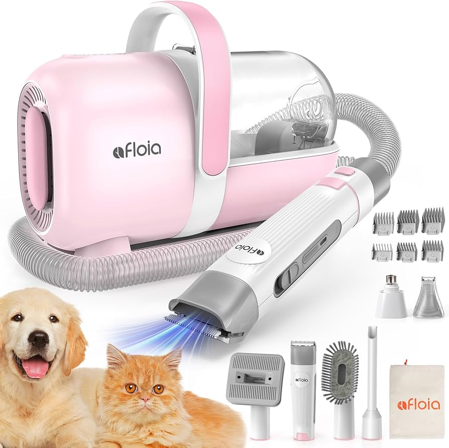 Afloia Dog Grooming Kit, Pet Grooming Vacuum & Dog Clippers Nail Trimmer Grinder & Dog Brush for ... | Amazon (US)