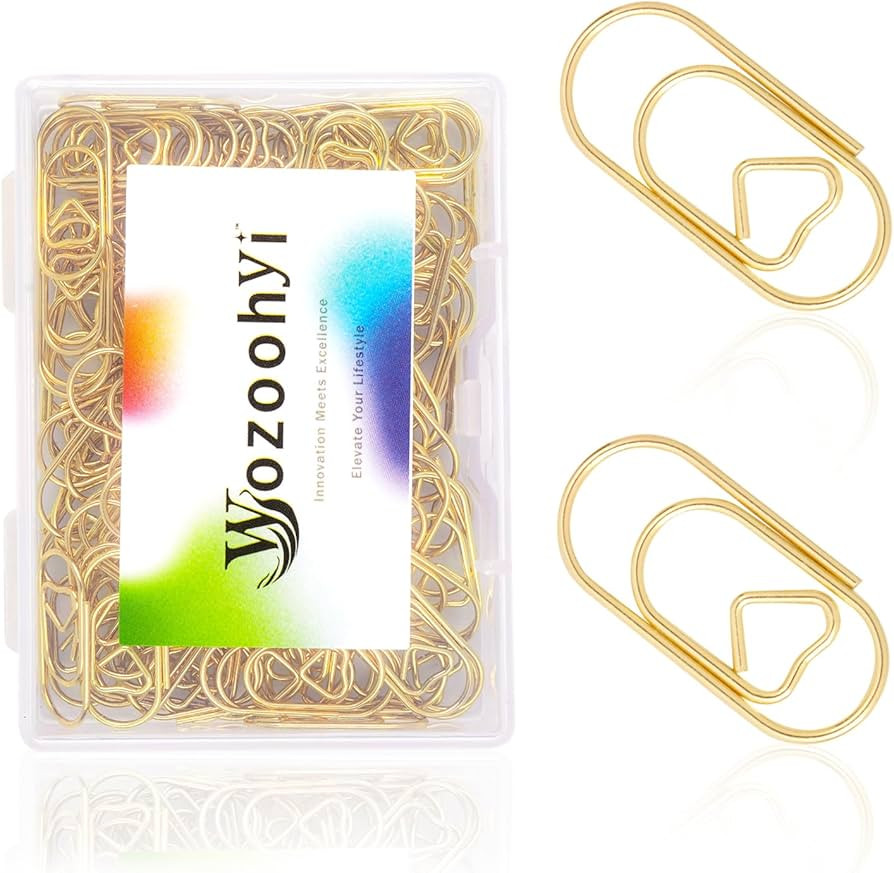 Gold Heart Paper Clips - 100 Pcs, Stainless Steel, 0.78 Inch, Bookmarks | Amazon (US)