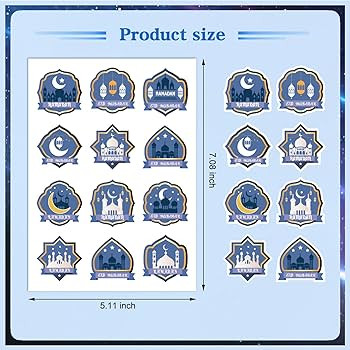 Simpeak Ramadan Eid Mubarak Stickers, 192 Pcs Self-Adhesive Eid Ramadan Sticker, Ramadan Kareem S... | Amazon (CA)
