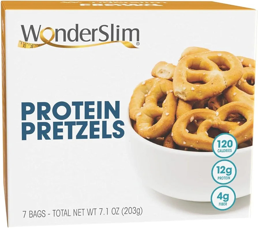WonderSlim Protein Pretzel Snacks, 120 Calories, 12g Protein, 4g Fiber (7ct) | Amazon (US)