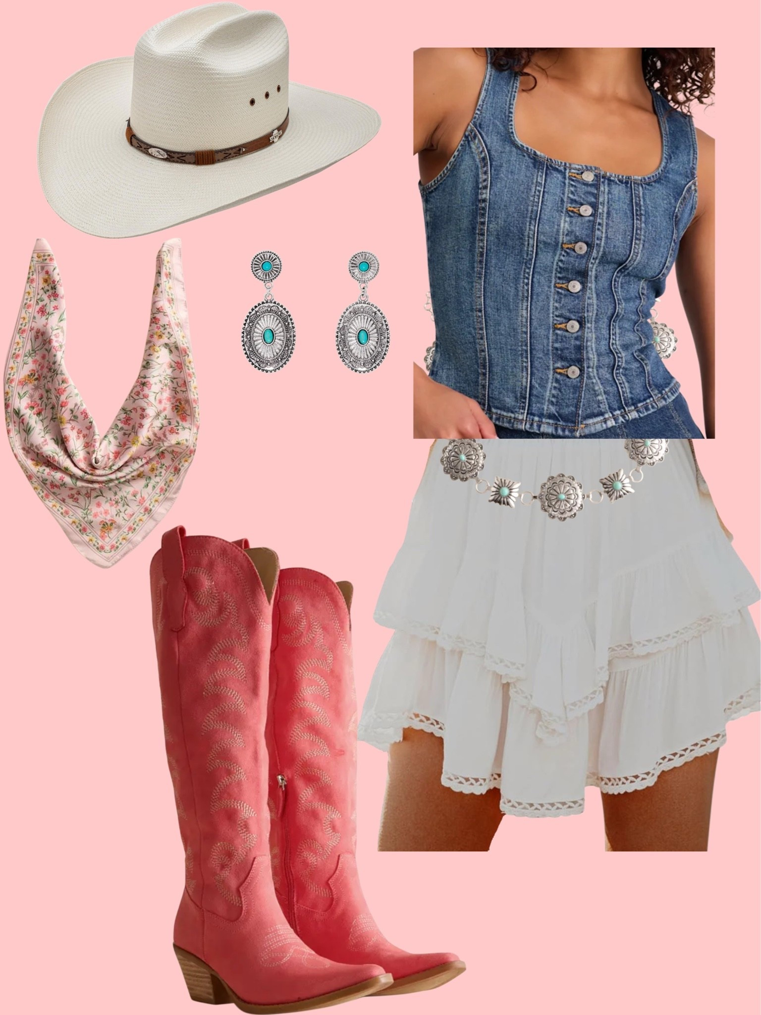 Summer western style; a pretty look for country concert! Love the hot pink boots and floral pink wild rag accents 💘

#LTKootd #LTKSaleAlert #LTKSeasonal
