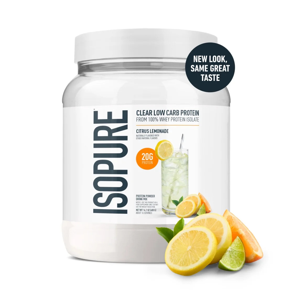 Isopure Clear Low Carb 100% Whey Protein Isolate Powder, Citrus Lemonade, 20g Protein, About 16 S... | Walmart (US)