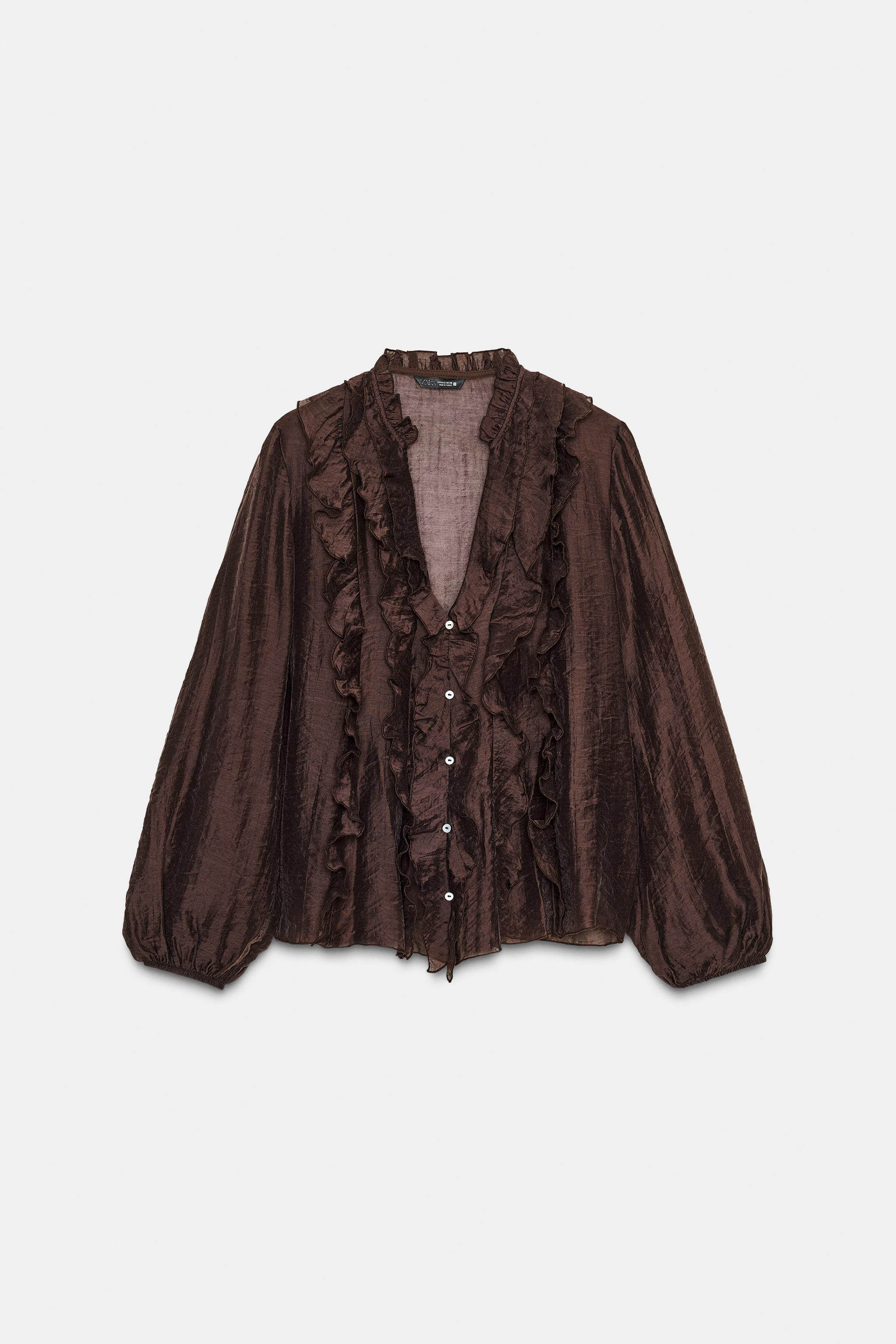 POLKA DOT RUFFLE BLOUSE | Zara US