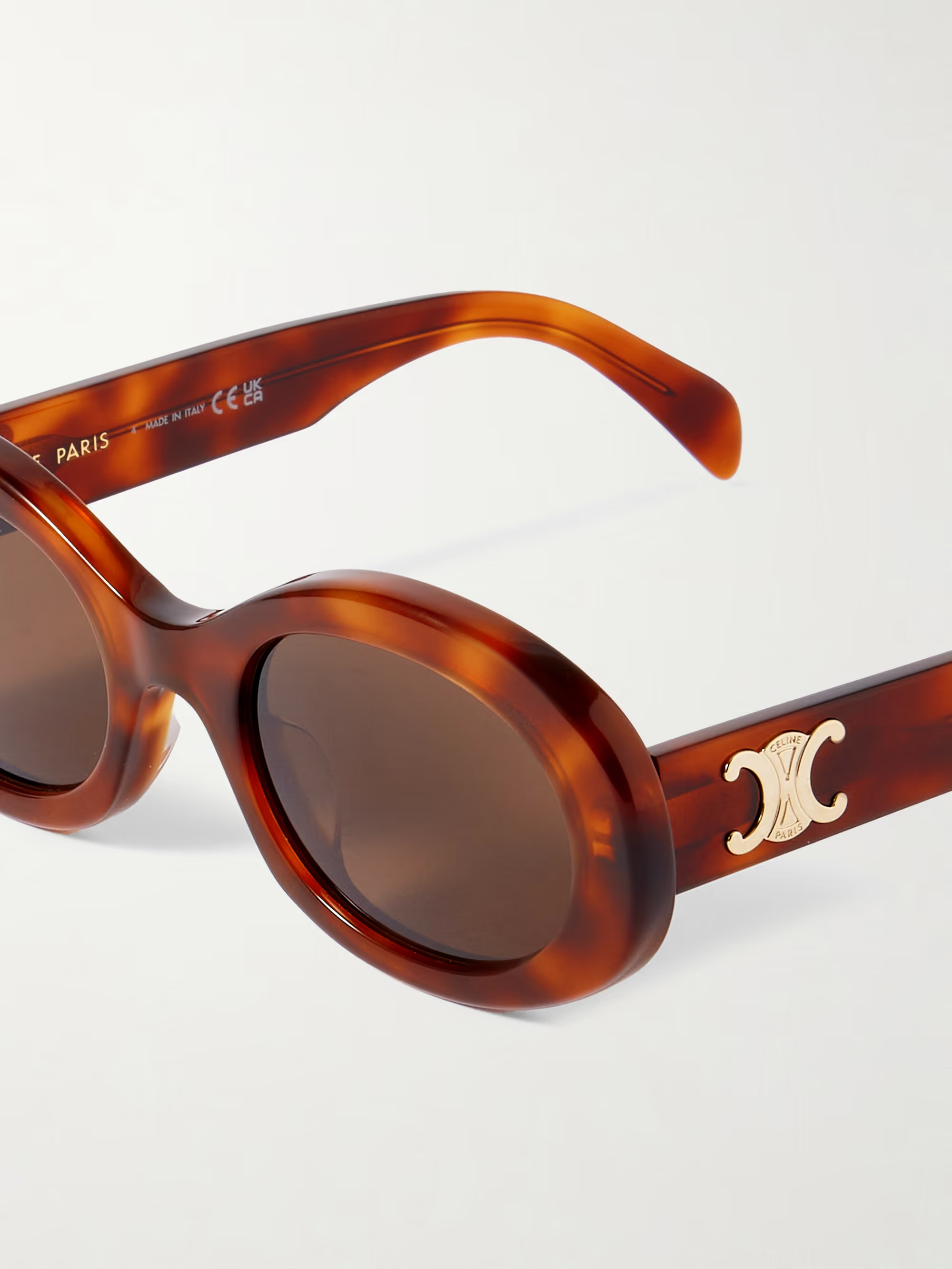 Triomphe oval-frame tortoiseshell acetate sunglasses | NET-A-PORTER (UK & EU)