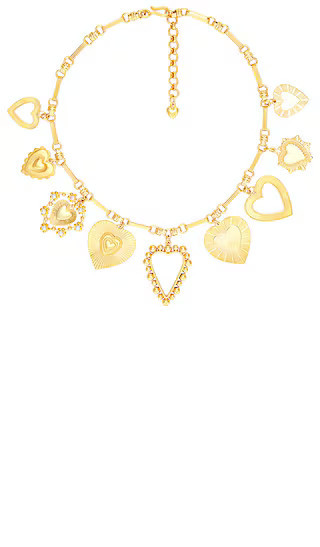 Brinker + Eliza Queen Of Hearts Necklace in Metallic Gold. | Revolve Clothing (Global)