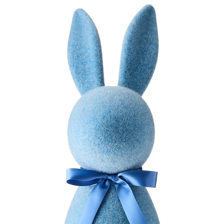 Easter Flocked Blue Bunny Decor, 16 in, by Way To Celebrate - Walmart.com | Walmart (US)