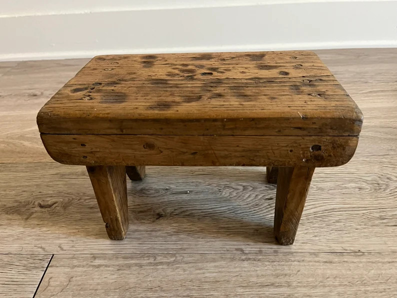 Antique Pine Stool From England C1900 - Etsy | Etsy (Global)