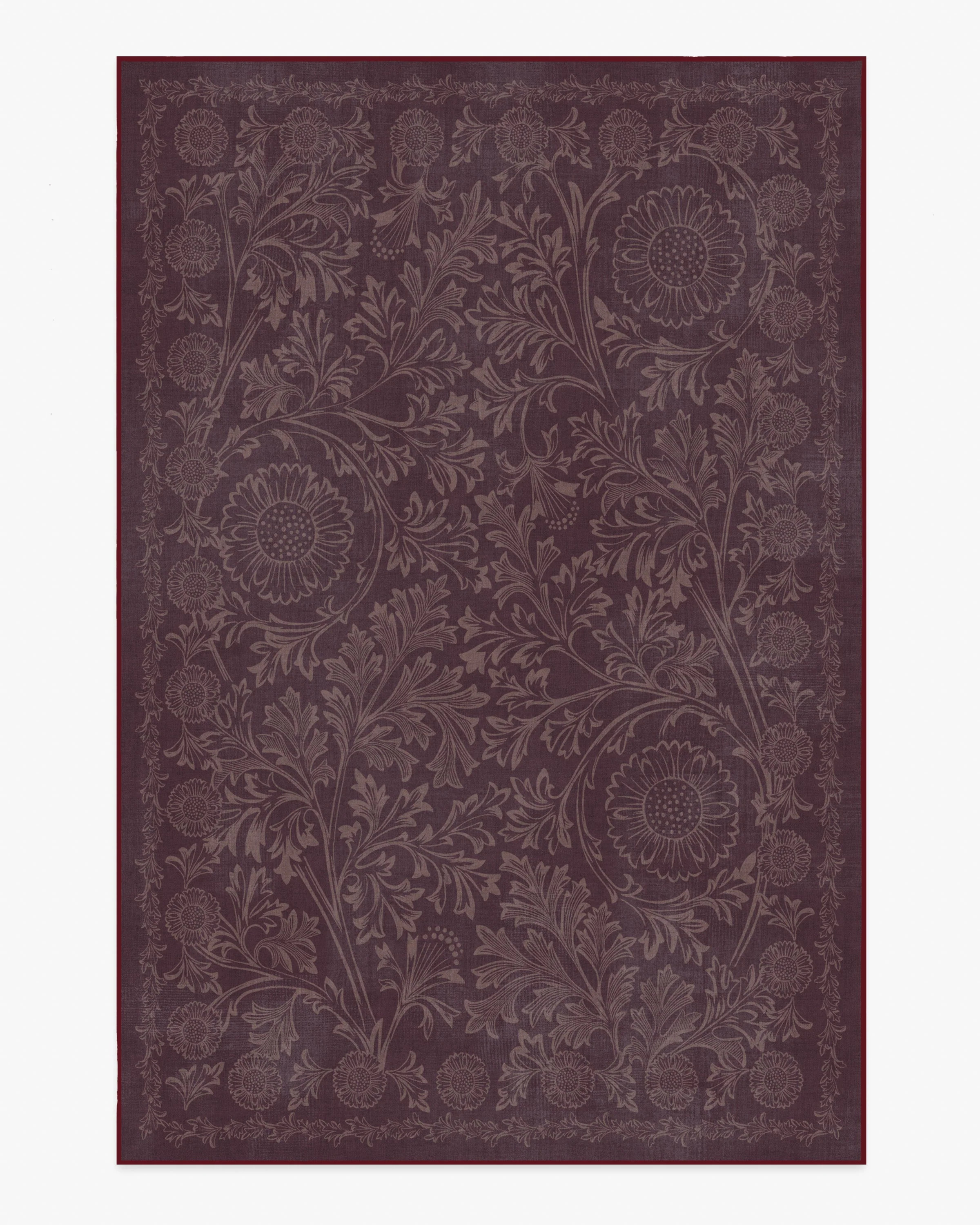Chamomile Burgundy Rug by Morris & Co. | Ruggable US | Ruggable