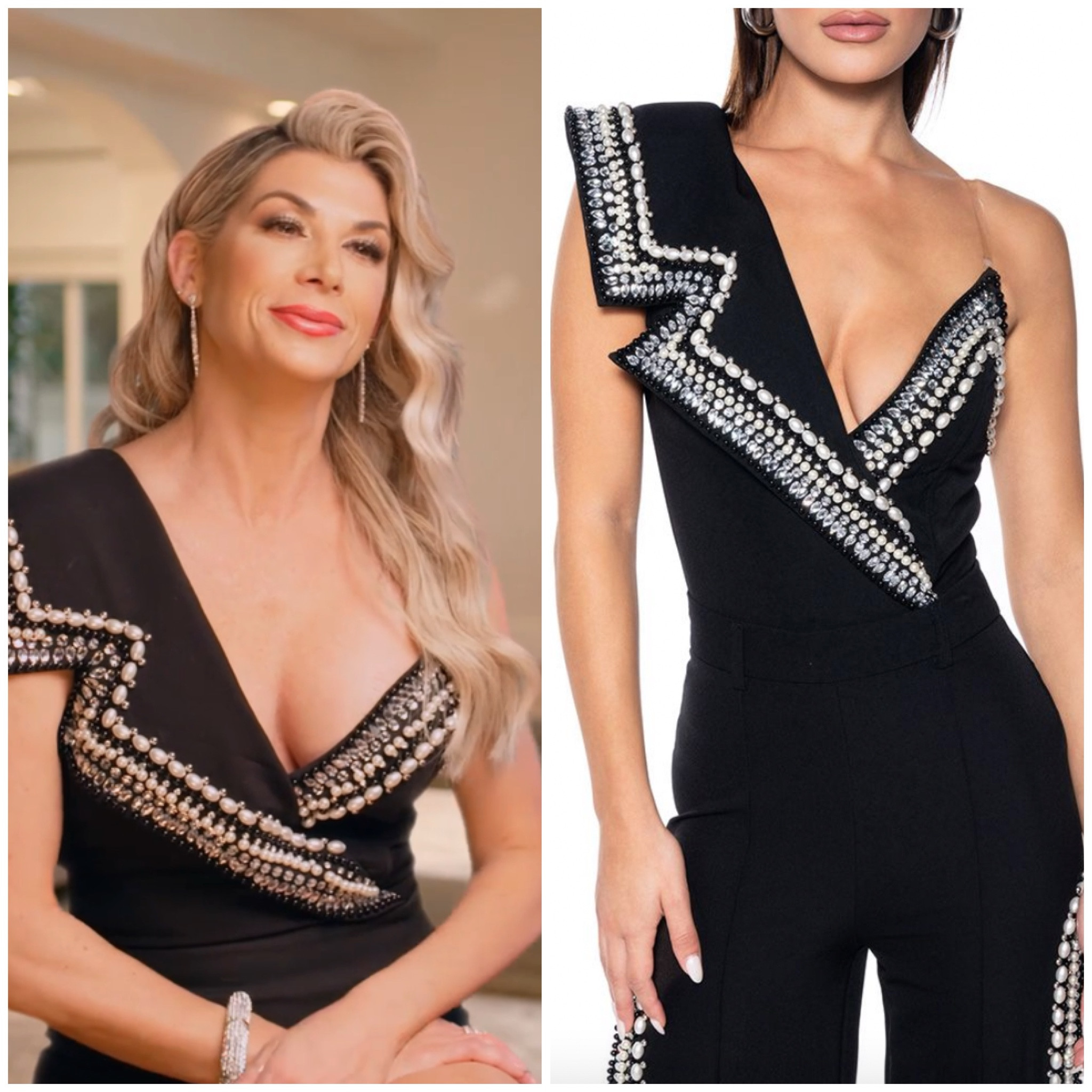 Alexis Bellino’s Black One Shoulder Confessional Look