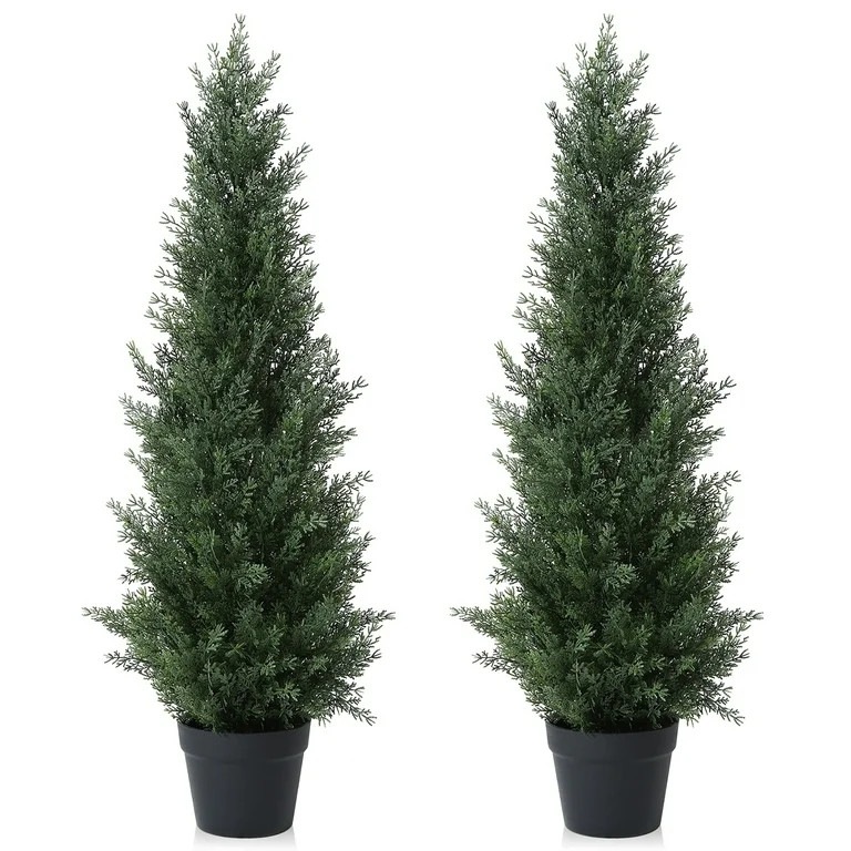 DR.Planzen Artificial Cedar Tree 2 Pack 3 ft Outdoor Artificial Topiary Cedar Plants Fake Tree UV... | Walmart (US)