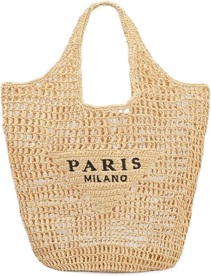 Paris Milano Straw Bag Sacs de Plage for Femme Été (Color : Beige) | Amazon (FR)