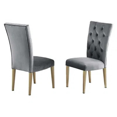 Velvet Tufted Dining Chair Set of 2, Upholstered Kitchen Side Chair Set | Wayfair North America