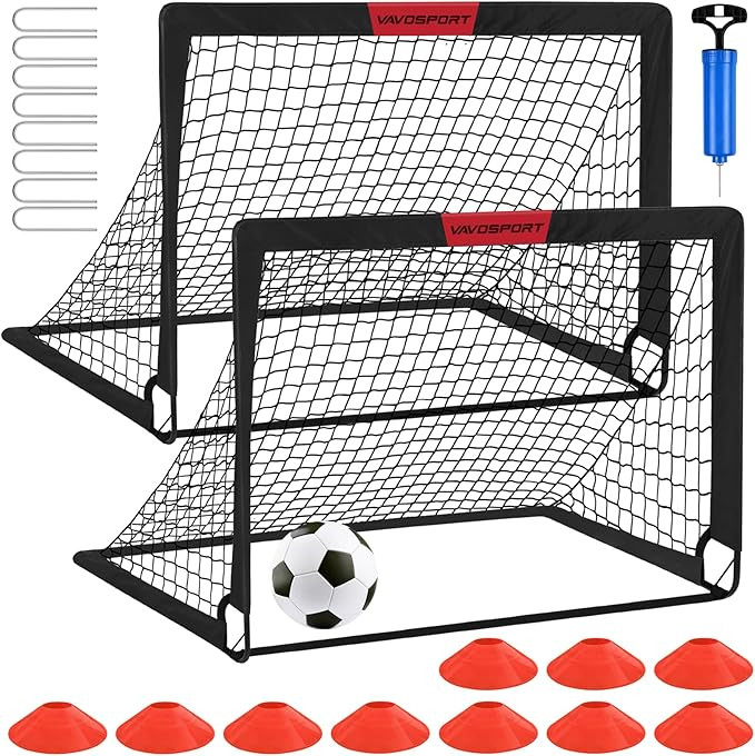 Kids Soccer Goals for Backyard Set - 2 of 4' x 3' Portable Soccer Goal Training Equipment, Pop Up... | Amazon (US)