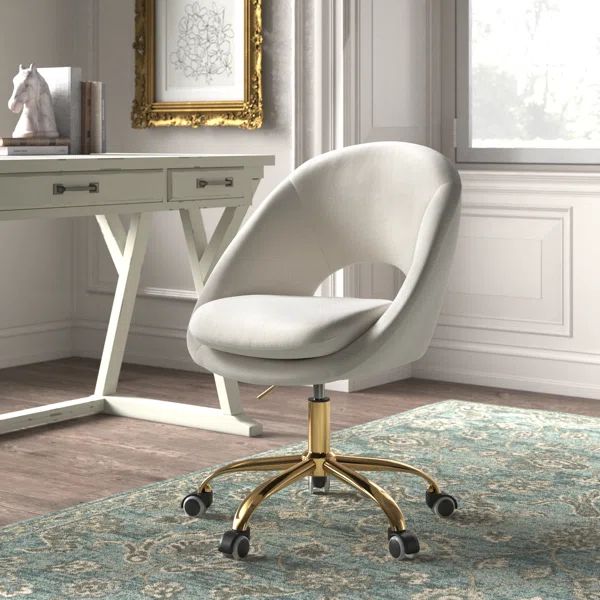 Lourdes Modern Task Chair with Ergonomic Design and Velvet | Wayfair North America