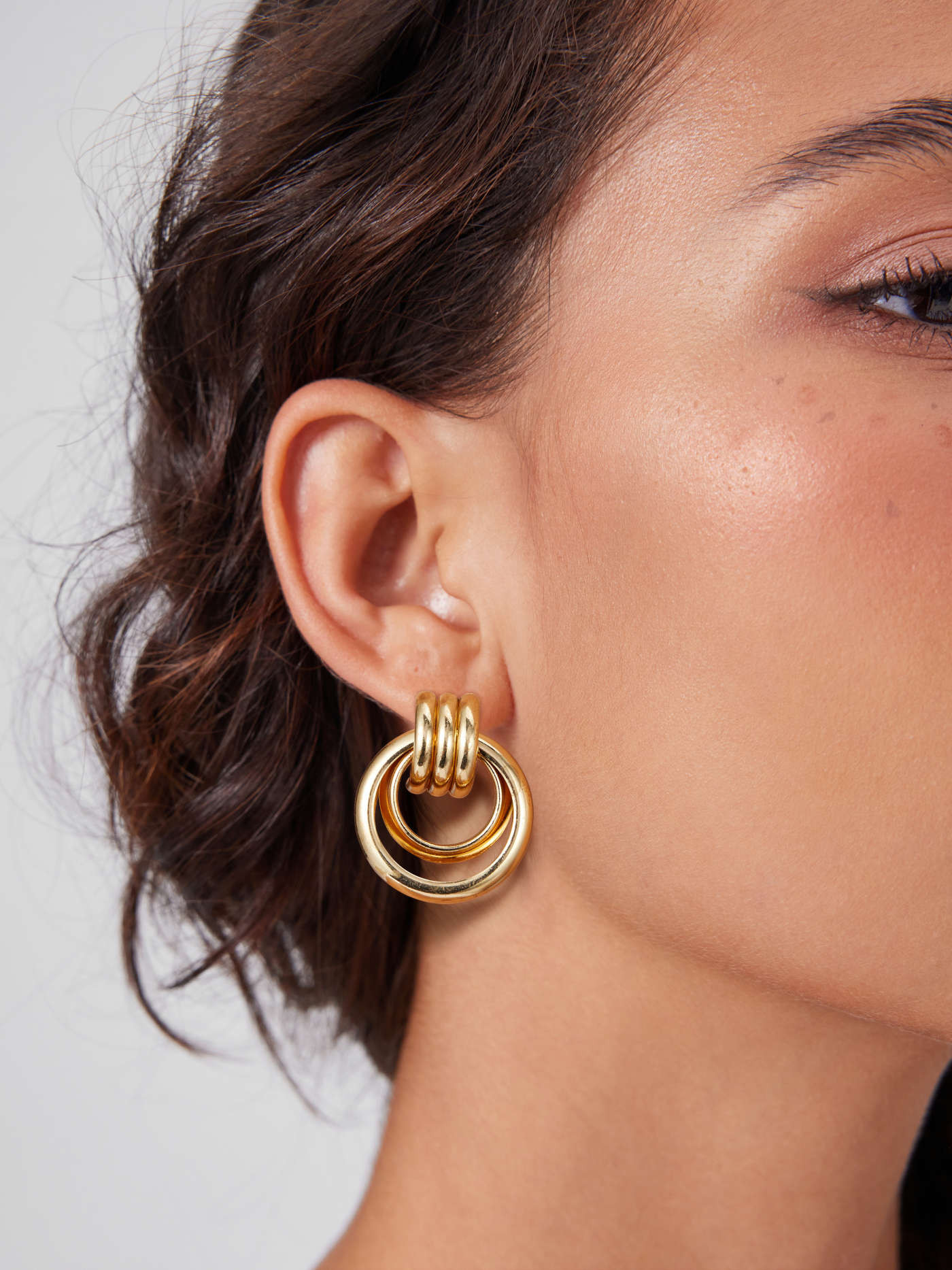 Alloy DOUBLE KNOT HOOP EARRINGS For Exhibition Coffee Shop Work | Cider