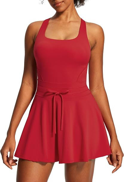 IUGA Women's Tennis Dress with Shorts Underneath Adjustable Straps Athletic Dress for Golf Workou... | Amazon (US)