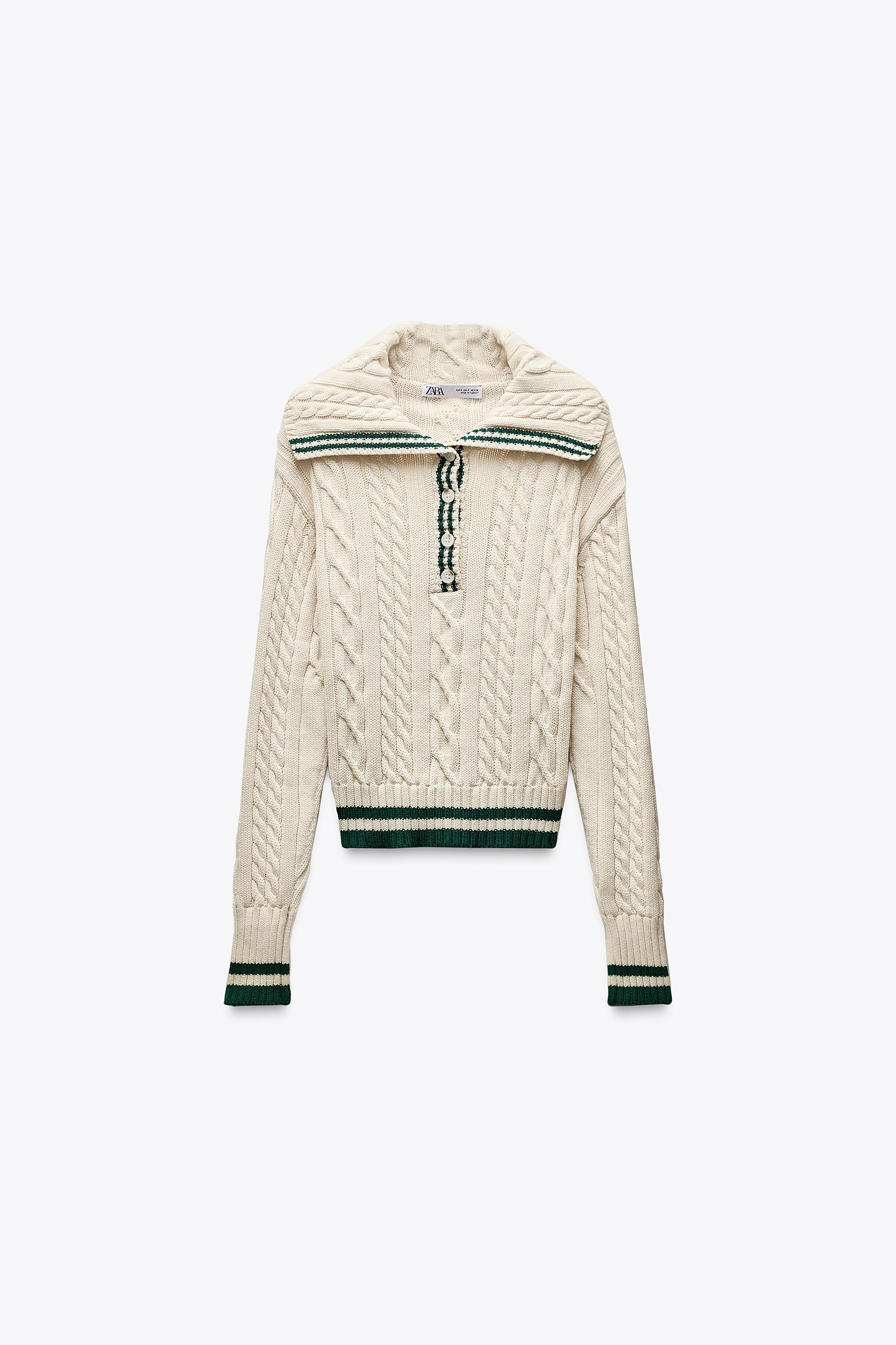 Maglia con collo a revers e maniche lunghe. Bottoni anteriori. Finiture a coste. | Zara IT