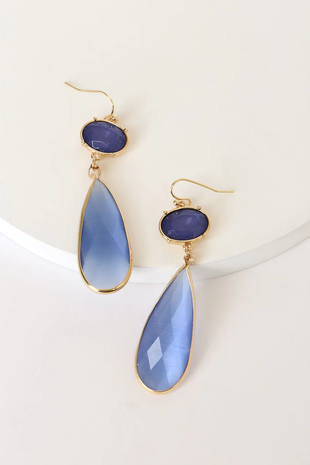 Got a Lotta Glam Blue Stone Drop Earrings | Lulus (US)