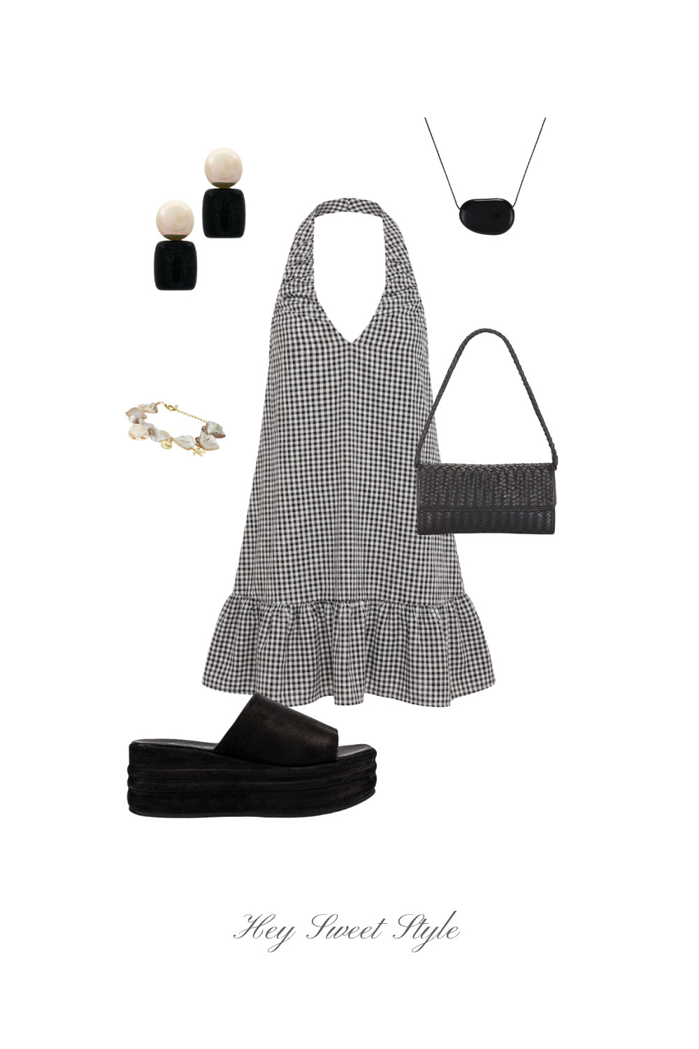 Vacation Outfit: Gingham Halter Dress 🍦 

 