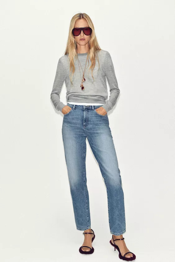 Z.05 HIGH WAIST RIGID MOM FIT JEANS | Zara Canada