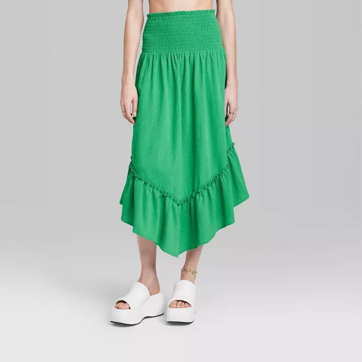 Women's Woven Handkerchief Hem Midi Skirt - Wild Fable™ | Target